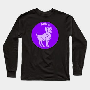 Aries Astrology Zodiac Sign - Aries  Ram Astrology Birthday Gifts Ideas - Purple and Lavender Long Sleeve T-Shirt